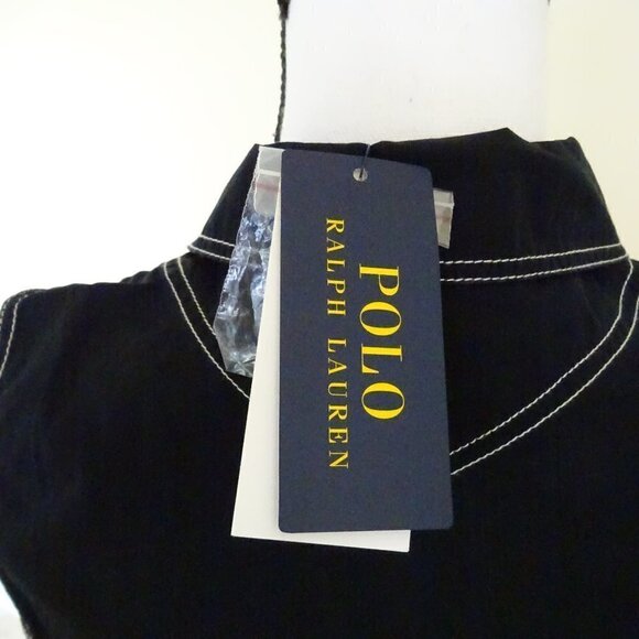 Polo Ralph Lauren Vest Top Women's Size 12 Black Cotton Topstitched Sleeveless - Picture 7 of 8
